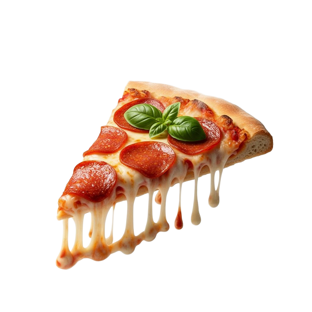 Fatia de pizza pepperoni com queijo derretendo