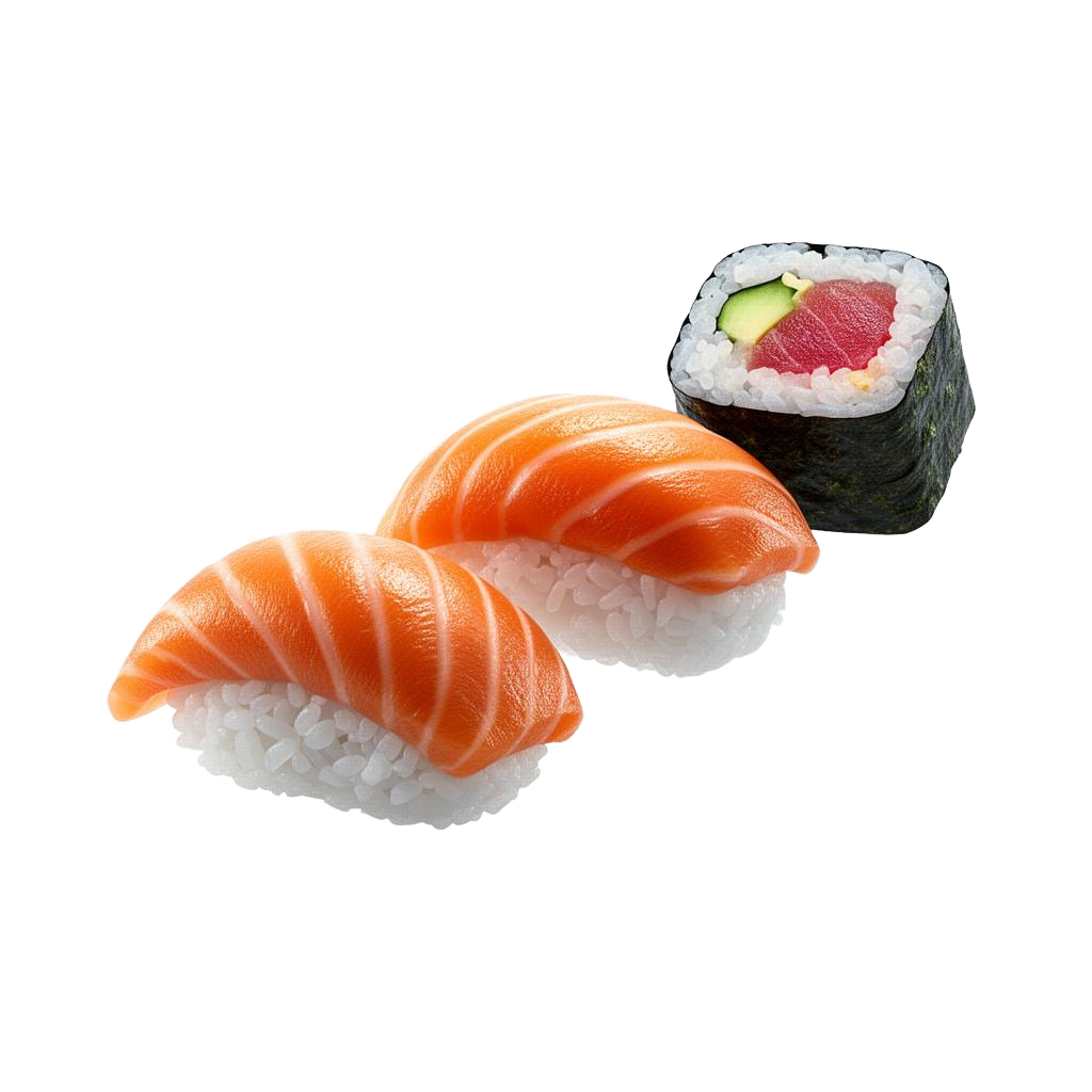 Sushi de salmão e tuna roll